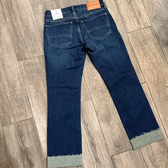 NWT Lucky Brand Dark Blue Sweet Mid Rise Crop Denim Jeans - Picture 5 of 6